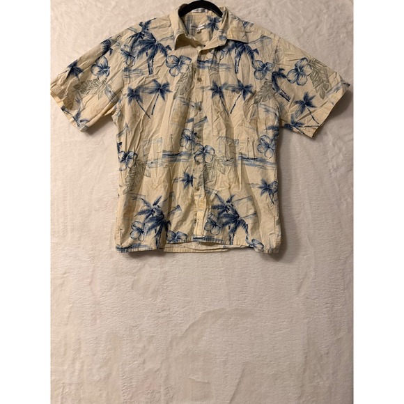 Pierre Cardin Other - Pierre Cardin Mens Medium Short Sleeve Cotton Tropical Palm Tree Floral Shirt